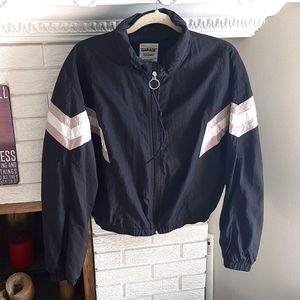 Garage Women's Old School Y2K 90's Cropped Wide Sleeves Black Spring Jacket Sz S